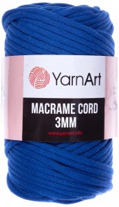 Пряжа YarnArt Macrame cord 3mm яркий синиий (772), 60%хлопок/40%полиэстер/вискоза, 85м, 250г