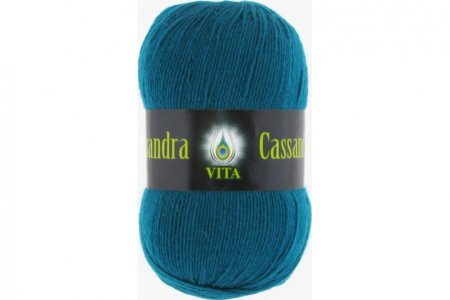 Пряжа Vita Cassandra светлая морская волна (3607), 100%шерсть ластер, 400м, 100г