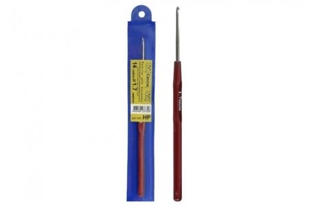 Крючок для вязания GAMMA с пластиковой ручкой, металлический, d1,7мм, 14см