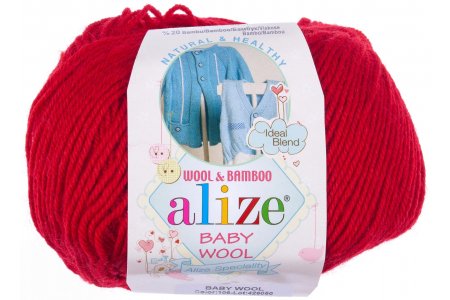 Пряжа Alize Baby Wool темно-красный (106), 40%шерсть/20%бамбук/40%акрил, 175м, 50г