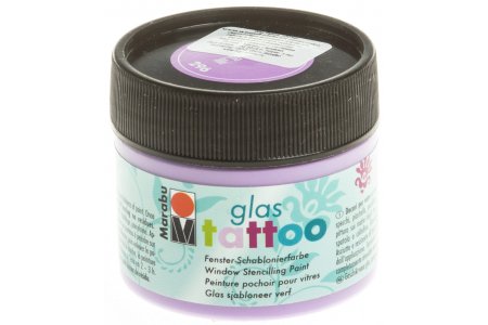 РАСПРОДАЖА Краска по стеклу на водной основе  MARABU Glas Tattoo, прозрачный лиловый (296), 100мл