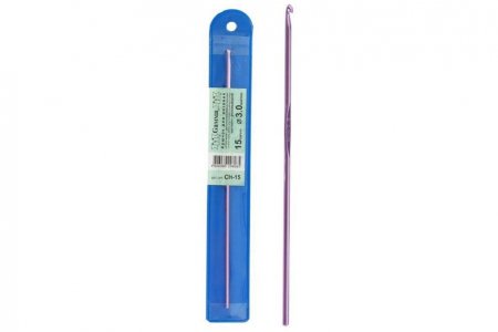 Крючок для вязания GAMMA металлический, розовый, d3мм, 15см