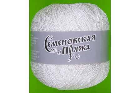 Пряжа Семеновская Snezhana белый+В2, 80%вискоза/20%акрил, 325м, 100г