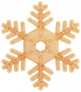Заготовка для декорирования деревянная Снежинка-11 с рисунком, 9,7*9,7см