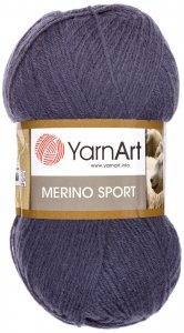 Пряжа Yarnart Merino Sport серо-синий (771), 50%шерсть/50%акрил, 400м, 100г