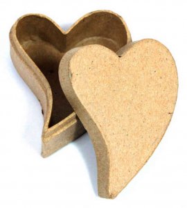 Коробка-сердце, фигурное, из папье-маше, 12*10,5*4 см