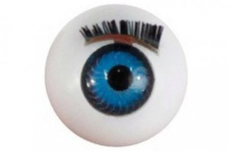 Глаза для кукол пластиковые круглые с ресничками, голубые, 14мм, 1пара