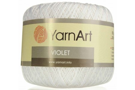 Пряжа YarnArt Violet белый (3), 100%мерсеризованный хлопок, 282м, 50г