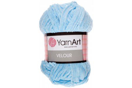 Пряжа YarnArt Velour светло-голубой (851), 100%микрополиэстер, 170м, 100г