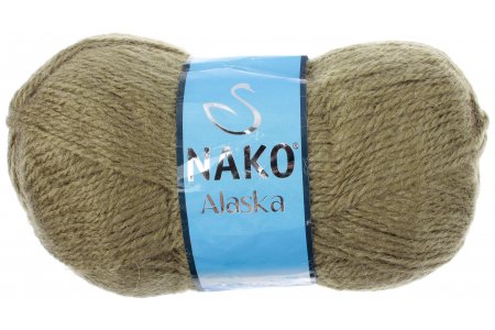 Пряжа Nako Alaska хаки (7106), 60%акрил/25%шерсть/15%верблюжья шерсть, 204м, 100г