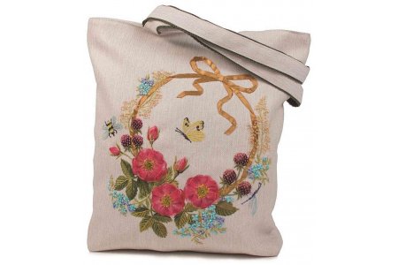 Набор для шитья и вышивания Матренин посад текстильная сумка Цветочный венок, 44*46см