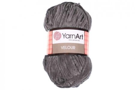 Пряжа YarnArt Velour серый (858), 100%микрополиэстер, 170м, 100г