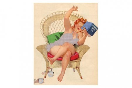 Канва с рисунком для вышивки бисером GLURIYA Хильда с книгой, 28*36см