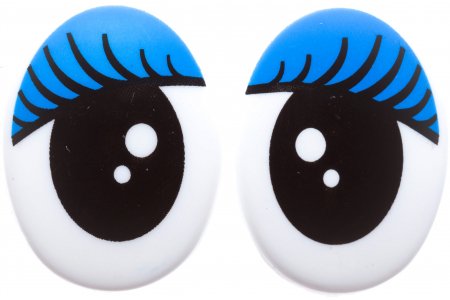 Глаза для игрушек овальные, черно-синий, 28*38мм, 1пара