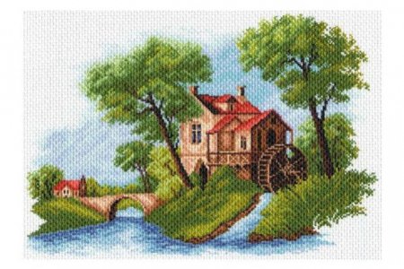 Канва с рисунком для вышивки крестом МАТРЕНИН ПОСАД Голландский пейзаж, 27*39см
