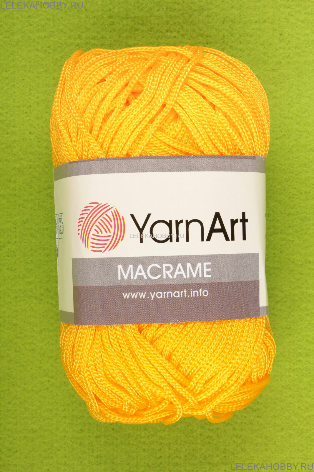 Пряжа 100%полиэстер Macrame YARNART желтый (142), 130м, 90г