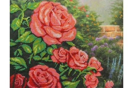 Набор для вышивания бисером МП СТУДИЯ Красные розы, 28*35см