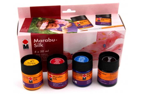 Набор красок для шелка MARABU Silk, 4 цвета по 50мл