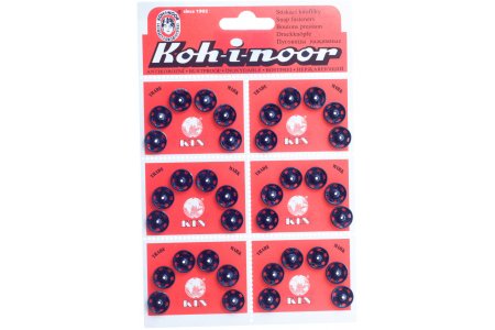 Кнопки пришивные металлические KOH-I-NOOR, черный, 12мм, 36шт