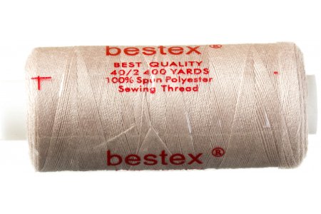 Нитки швейные Bestex 40/2, 100%полиэстер, 400ярдов, 252 серый крем
