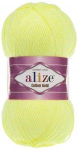 Пряжа Alize Cotton Gold лимонный (668), 55%хлопок/45%акрил, 330м, 100г