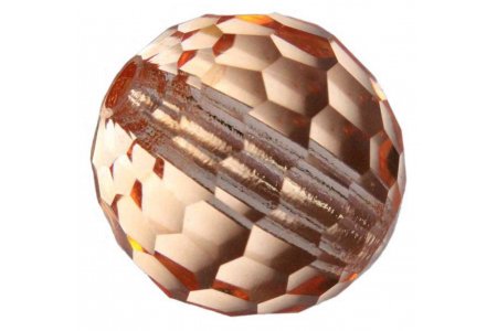 Бусина стеклянная PRECIOSA Шар граненый, бледно-оранжевый, 10мм