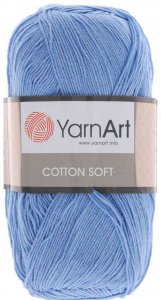 Пряжа YarnArt Cotton soft голубой (15), 55%хлопок/45%полиакрил, 600м, 100г