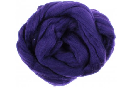 Шерсть для валяния ТРОИЦКАЯ полутонкая темно-фиолетовый (0698), 100%шерсть, 100г