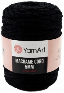 Пряжа YarnArt Macrame cord 5mm черный (750), 60%хлопок/40%полиэстер/вискоза, 85м, 500г