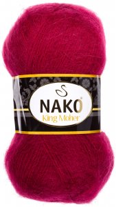 Пряжа Nako King moher бордовый (11279), 50%мохер/50%акрил, 440м, 100г