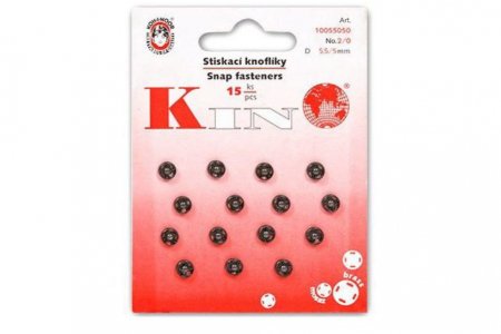 Кнопки пришивные металлические KOH-I-NOOR, черный, 5мм, 15шт