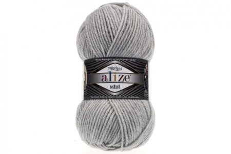 Пряжа Alize Superlana Midi светло-серый/меланж (208), 25%шерсть/75%акрил, 170м, 100г