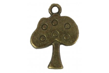 Подвеска металлическая Яблоня, с колечком, античная бронза, 15*19*3мм