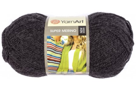 Пряжа Yarnart Super Merino асфальт (1441), 75%акрил/25%шерсть, 300м, 100г