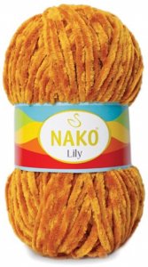 Пряжа Nako Lily оранжевый (4547), 100%полиэстер, 180м, 100г