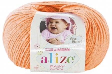 Пряжа Alize Baby Wool персиковый (81), 40%шерсть/20%бамбук/40%акрил, 175м, 50г