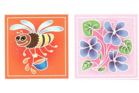 Набор для росписи по ткани Batik Art Пчелка и василек, 20*20см