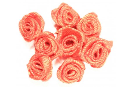 Цветок из ткани Розочка, красный, 1см