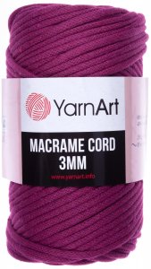 Пряжа YarnArt Macrame cord 3mm фуксия (777), 60%хлопок/40%полиэстер/вискоза, 85м, 250г