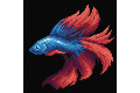 Мозаичная картина BRILLIART Рыбка красная, 20*20см