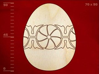 Заготовка для декорирования деревянная плоскя Яйцо-14 с рисунком, 7*9*0,3см