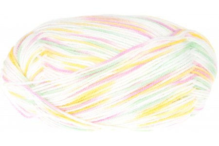 Пряжа Пехорка Детская новинка секционная белый-розовый-желтый-салатовый (632М), 100%высокообъемный акрил, 200м, 50г