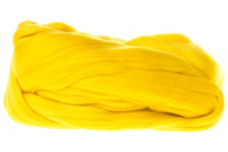 Шерсть для валяния КАМТЕКС полутонкая желтый (104), 100%шерсть, 50г