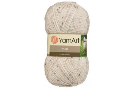 Пряжа Yarnart Tweed молочный/меланж (221), 60%акрил/30%шерсть/10%вискоза, 300м, 100г