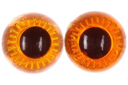 Глаза для игрушек круглые живые с лучиком, коричневый, d13мм, 1пара