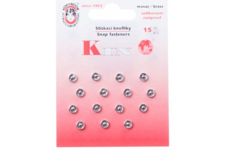 Кнопки пришивные металлические KOH-I-NOOR, никель, 5мм, 15шт