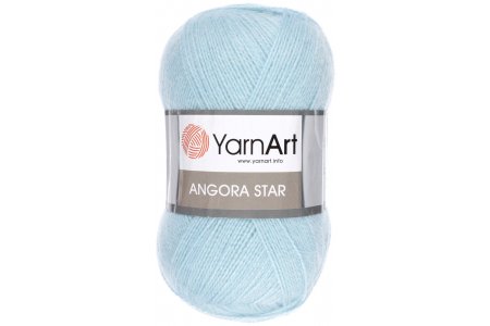 Пряжа Yarnart Angora Star светло-голубой (215), 20%шерсть/80%акрил, 500м, 100г