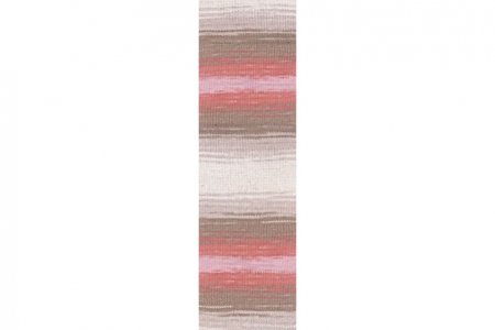 Пряжа Alize Miss Batik белый-серый-графит-красный (5970), 100% мерсеризованный хлопок, 280м, 50г
