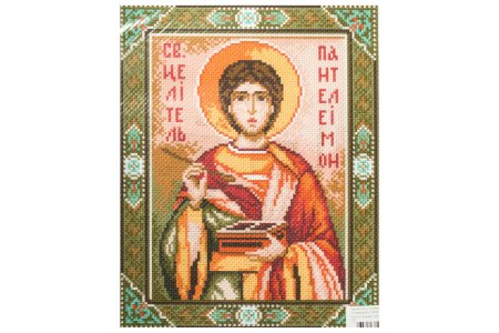 Канва с рисунком для вышивки крестом МАТРЕНИН ПОСАД Св. Пантелеймон, 20*25см