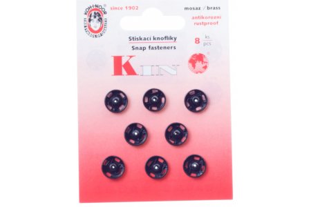 Кнопки пришивные металлические KOH-I-NOOR, черный, 11мм, 8шт